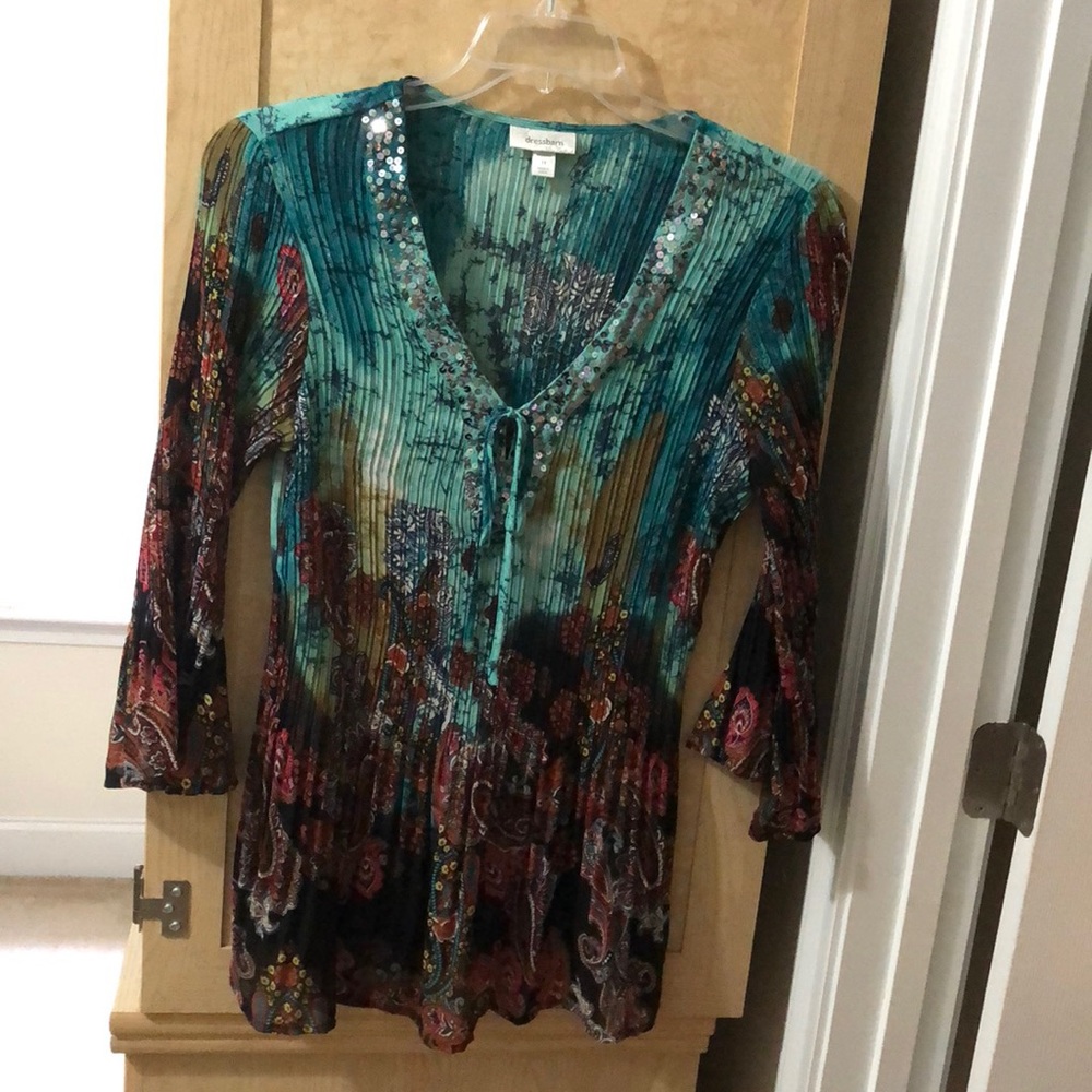 Blouse - sheer with flair sleeves